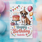 Carte Anniversaire de chien de boîte mignonne personnali