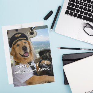 Carte Anniversaire de chien de pilote d'aviation Retriev