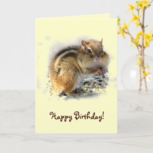 Carte Anniversaire de Chipmunk (Fleur jaune)