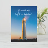 Carte Anniversaire de citation romantique du phare (Debout devant)
