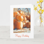 Carte Anniversaire de citrouille (Fleur jaune)