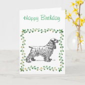 Carte Anniversaire de Cocker Spaniel (Fleur jaune)
