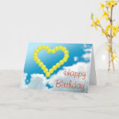 Carte Anniversaire de coeur de tennis joyeux (Fleur jaune)