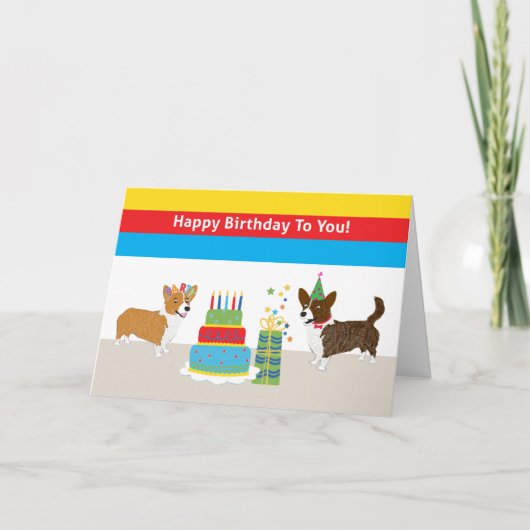 Carte Anniversaire de Corgi (Devant)