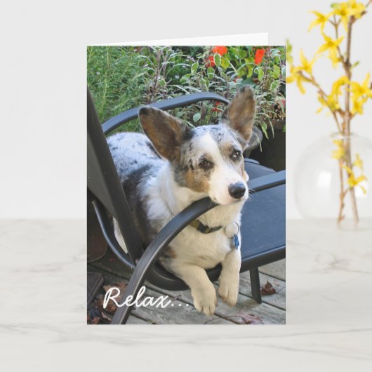 Carte Anniversaire de corgi (Fleur jaune)