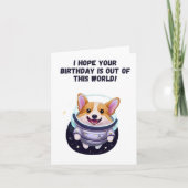 Carte Anniversaire de Corgi Astronaut (Devant)
