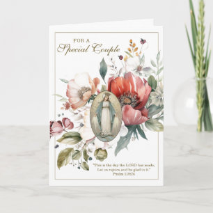 Carte Anniversaire de couple spécial religieux floral