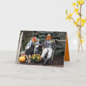 Carte Anniversaire de couples de citrouille de Halloween (Fleur jaune)