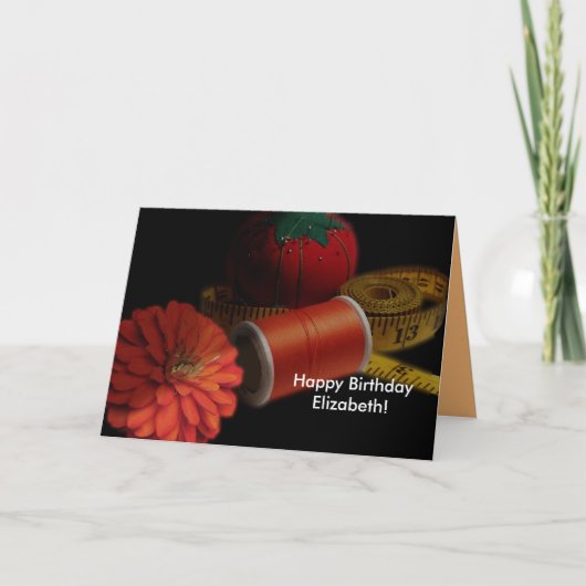 Carte Anniversaire de couture d'approvisionnements (Devant)