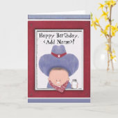 Carte Anniversaire de Cowboy (Fleur jaune)