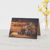 Carte Anniversaire de Cowboy (Fleur jaune)