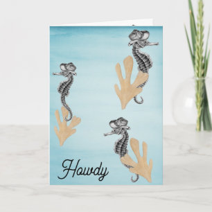 Carte Anniversaire de Cowboy Seahorse