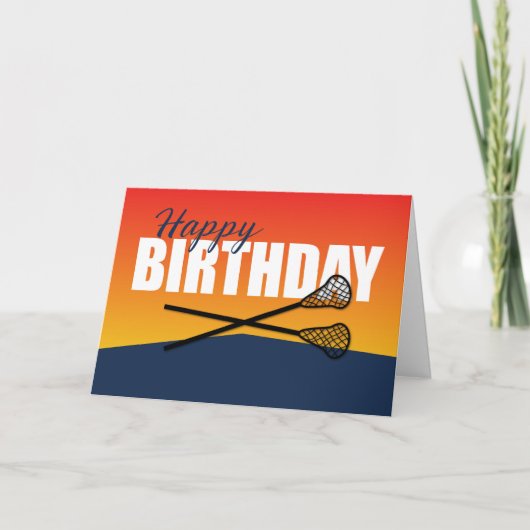 Carte Anniversaire de crosse sur Blue and Orange Athlete (Devant)