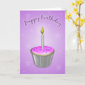 Carte Anniversaire de Cupcake (Fleur jaune)
