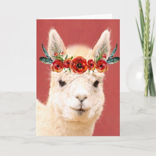 Carte Anniversaire de Cute Boho Llama (Devant)