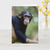 Carte Anniversaire de Cute Chimp (Fleur jaune)