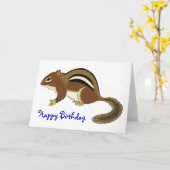Carte Anniversaire de Cute Chipmunk (Fleur jaune)