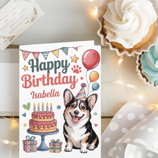 Carte Anniversaire de Cute Corgi
