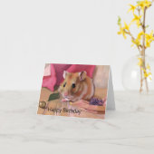 Carte Anniversaire de Cute Hamster (Fleur jaune)