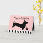 Carte Anniversaire de Dachshund (Fleur jaune)
