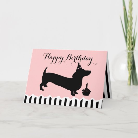 Carte Anniversaire de Dachshund (Devant)