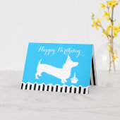 Carte Anniversaire de Dachshund (Fleur jaune)