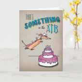 Carte Anniversaire de Dachshund bondi (Fleur jaune)