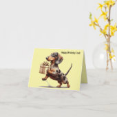 Carte Anniversaire de Dapple Dachshund (Fleur jaune)
