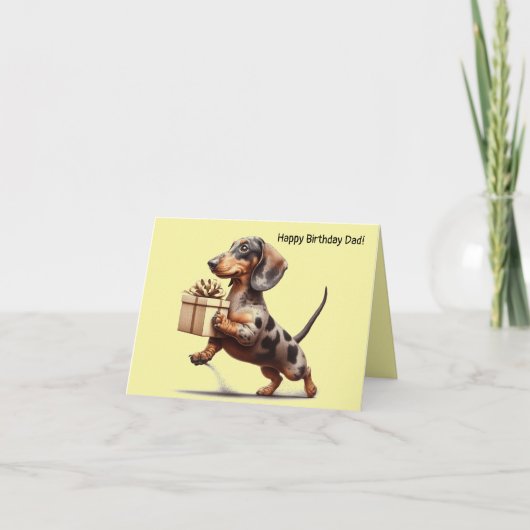 Carte Anniversaire de Dapple Dachshund (Devant)