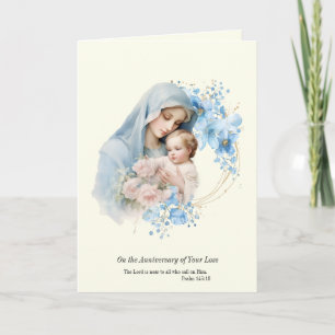 Carte Anniversaire de décès Perte Jésus et Marie 