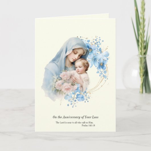 Carte Anniversaire de décès Perte Jésus et Marie (Devant)