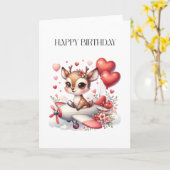 Carte Anniversaire de Deer Pilot (Fleur jaune)