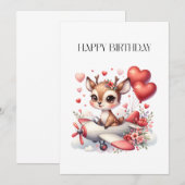 Carte Anniversaire de Deer Pilot (Devant / Derrière)