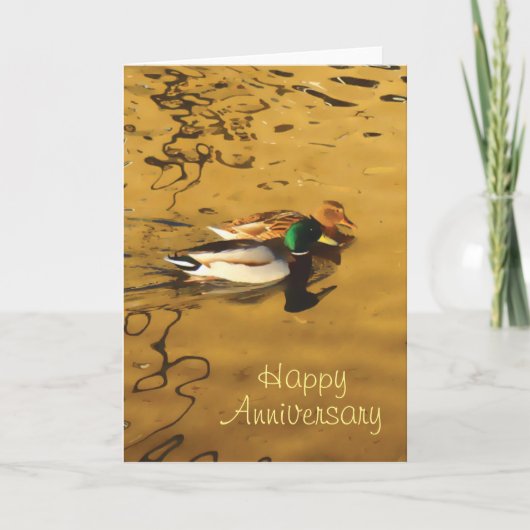 Carte Anniversaire de deux canards (Devant)