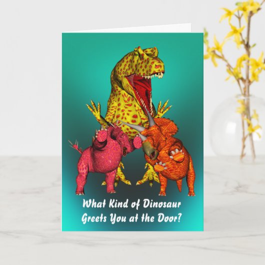 Carte Anniversaire de Dinosaur (Fleur jaune)
