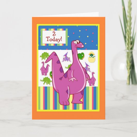 Carte Anniversaire de Dinosaur (Devant)