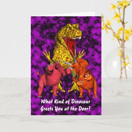 Carte Anniversaire de Dinosaur (Fleur jaune)