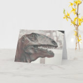 Carte Anniversaire de Dinosaur effrayant (Fleur jaune)