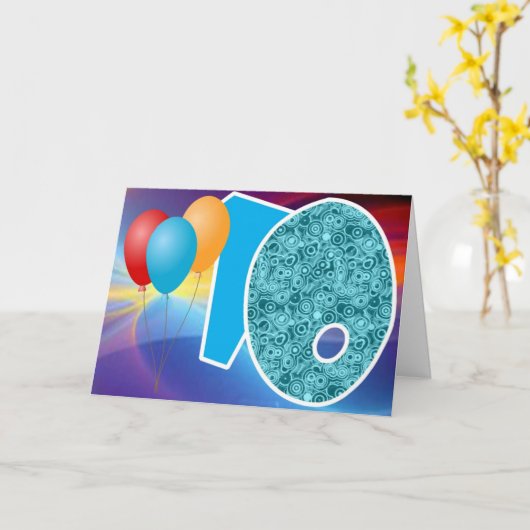 Carte Anniversaire de Dix ans (Fleur jaune)