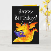 Carte Anniversaire de dragon mignon drôle du bébé de (Fleur jaune)
