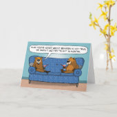 Carte Anniversaire de drôles de castors qui ne se bougen (Fleur jaune)