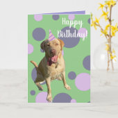 Carte Anniversaire de Dudley Labrador (Fleur jaune)
