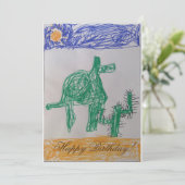 Carte Anniversaire de enfant (Debout devant)