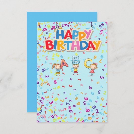 Carte Anniversaire de enfant (Devant / Derrière)