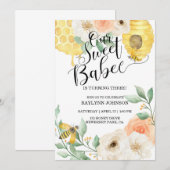 Carte Anniversaire de enfant, abeille miel, thème de l'a (Devant / Derrière)