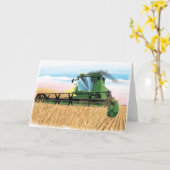 Carte anniversaire de enfant avec moissonneuse (Fleur jaune)