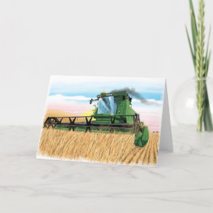Carte anniversaire de enfant avec moissonneuse