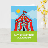 Carte Anniversaire de enfant avec tente carnavale (Fleur jaune)