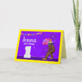 Carte anniversaire de enfant Bigfoot mignonne pers (Devant)