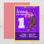 Carte anniversaire de enfant Bigfoot mignonne pers (Devant / Derrière)